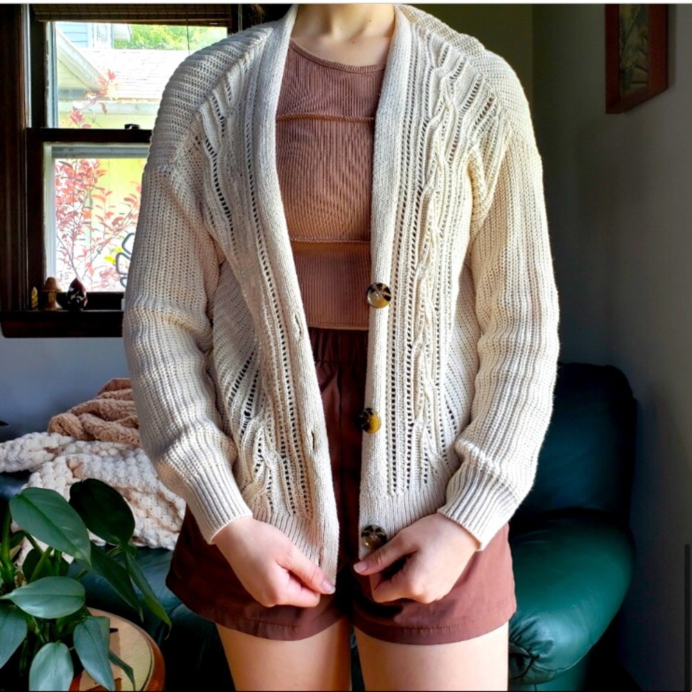 Cute cream knit cardigan
